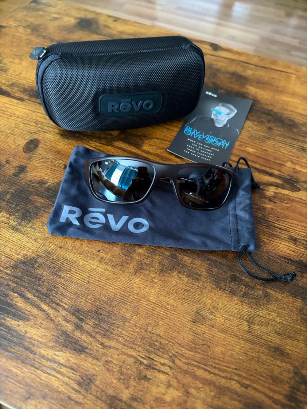 Revo Sunglasses with Matte Brown Frame and Brown Polarized Lenses